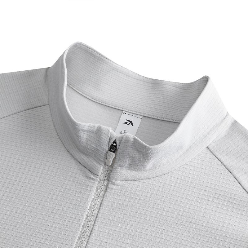 Anta Running Long Sleeve Knitted Shirt Spring 2026 Men tops Clear-Wind-Gray 952615403-1