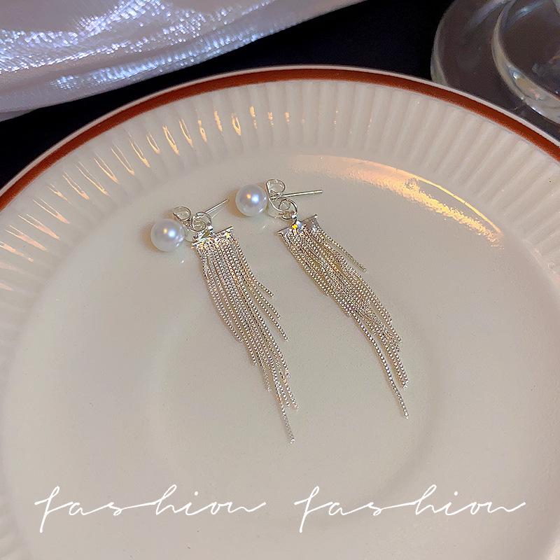 Korean-Style Diamond Tassel Bow Earrings - High-End Luxury Statement Jewelry