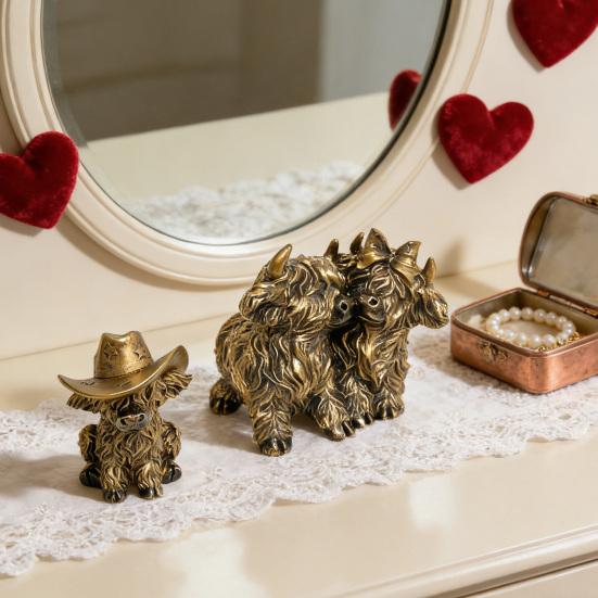 Alla hjärtans dag Höglandsboskap Figurin Harts Kärlekshjärta Höglandsboskap Staty Romantisk Gårdsbordsprydnad för Kök Trappstegshylla Heminredning