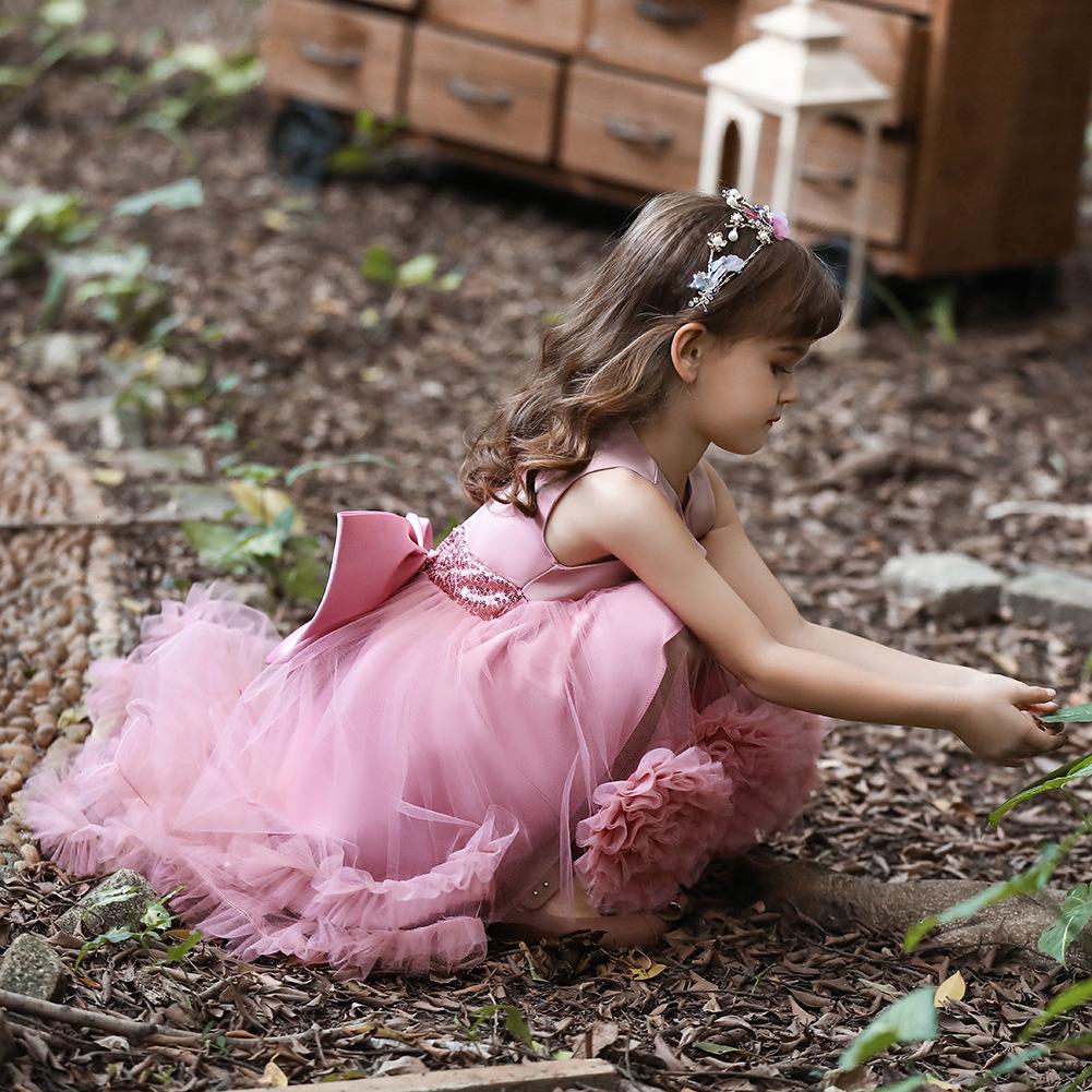 Children's Princess Flower Tutu Dress for Piano Performance