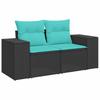 Set Divano da Giardino 9 Pezzi con Cuscini Polyrattan Nero