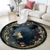 Black Bear Round Area Rug,Carpet Rug for Living Room Bedroom Sofa Playroom Decor,Non-slip Floor Mat