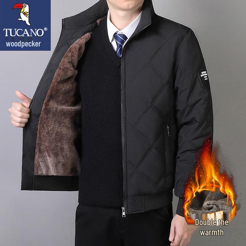 Tucano Men's Stand-Collar Sherpa Lined Winter Jacket