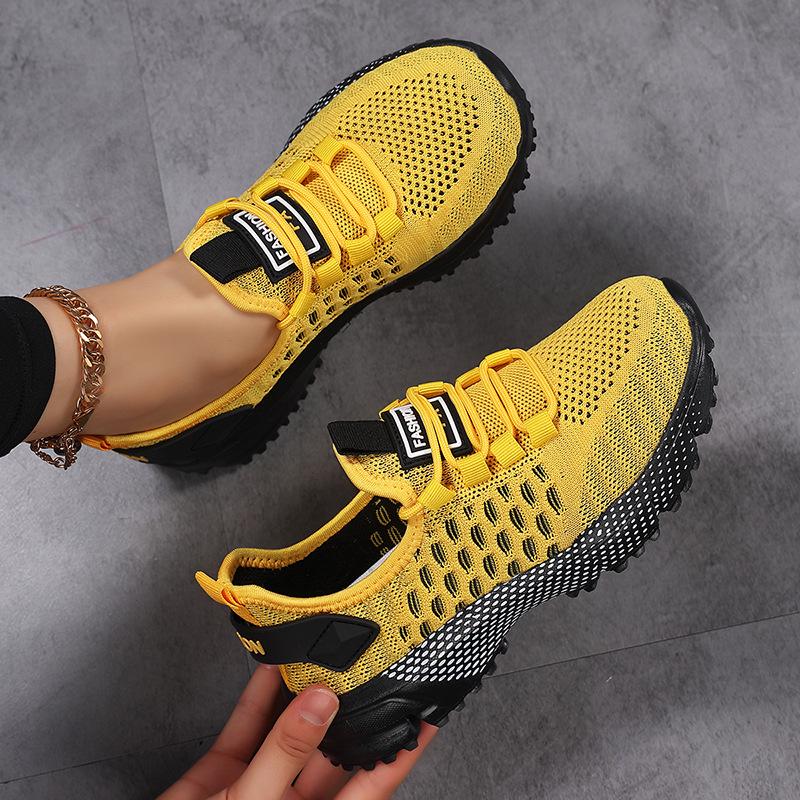 Breathable Mesh Hollow Running Shoes: Trendy Unisex Casual Sports Sneakers for Men and Women