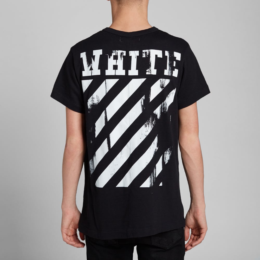 Off-White Religious Stripe Short Sleeve T-Shirt Regular Fit Men Tops Black OMAA002S160010061088