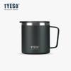 Tyeso Stylish Office Coffee Mug 304 Stainless Steel Visual Lid Minimalist Design with Handle Unisex Mug for Daily Use