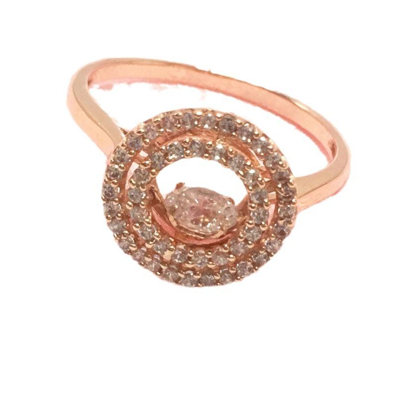 Purple Gold Smart Zircon Ring Rose Gold Plated Simple Fashion Color Gold Ring