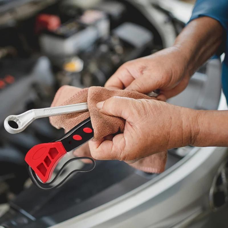 Multifunctional Adjustable Rubber Belt Wrench Heavy Universal Strap Spanner Oil Filter Remover Tool Car Repair Bottle Opener