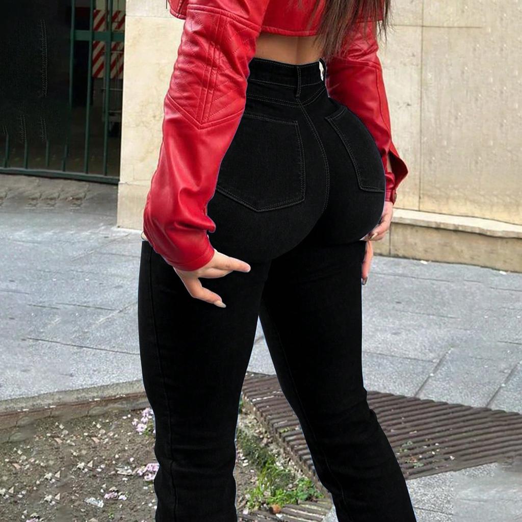 Women's Jeans Retro Color High Waisted Slim And Sexy Design Jeans