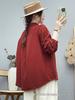 Women's Forest Style Cotton Gauze Shirt: Long Sleeve, Soft, Breathable, with Fresh Floral Embroidery