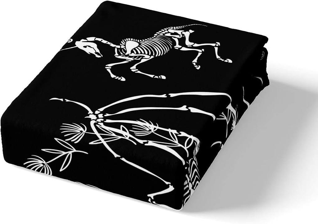 Skull Duvet Cover Bat Skeleton Bedding Set For Kids Boys Girls Adults Halloween Themed Bedding Ultra Soft Horror Bedclothes