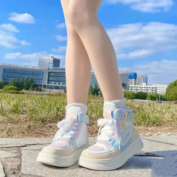 NEW Campus Style Lolita Sneakers Are Cute and Sweet All-match Autumn and Winter Thick-soled Height-increasing Shoes