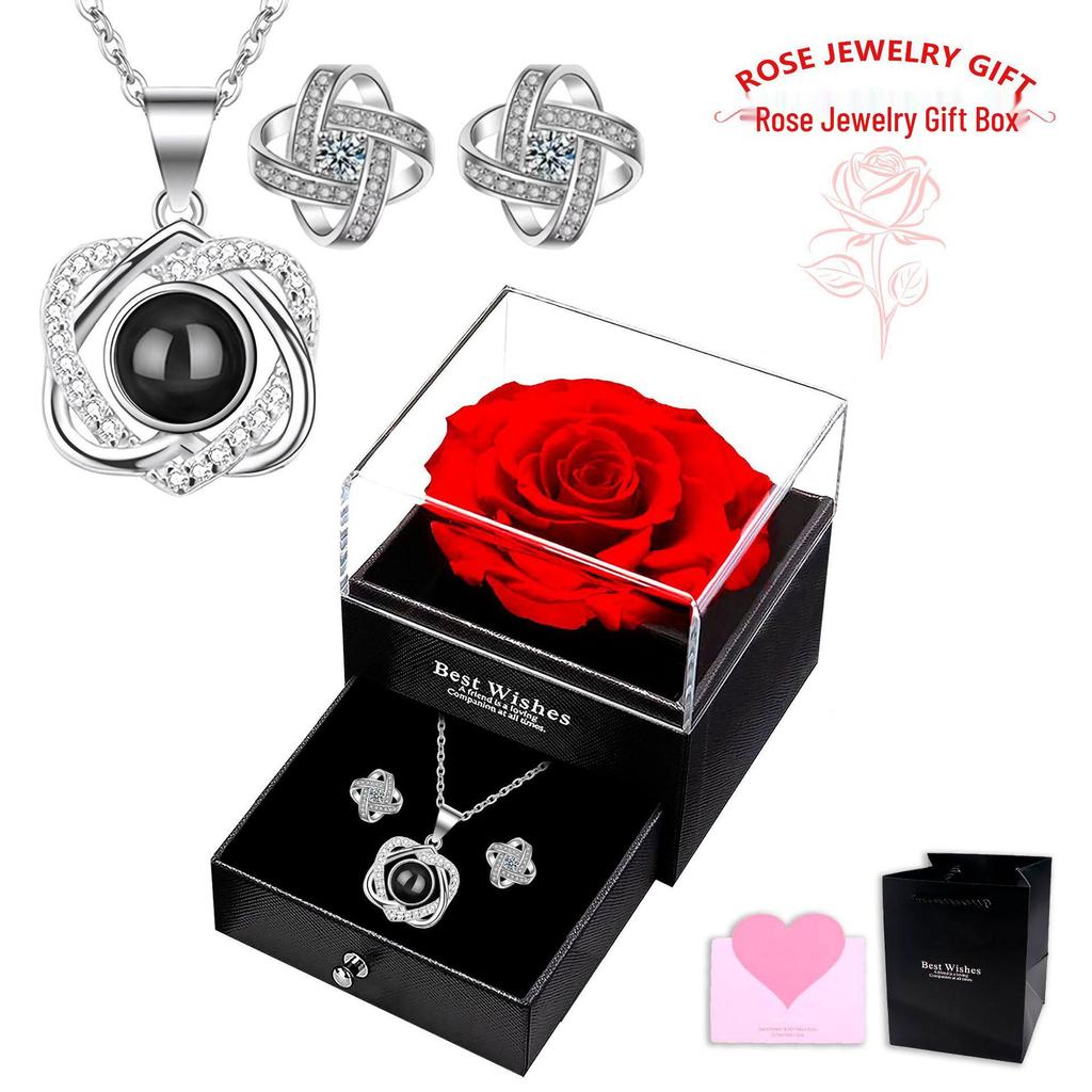 Naszyjnik Projekcyjny 'Kocham Cię' w 100 Językach - Wisiorek w Kształcie Serca