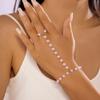 Boho Colorful Crystal Tassel Wrist Bracelet for Women Finger Ring Link Chain Charms Female Trendy Aesthetic Jewelry Accessories