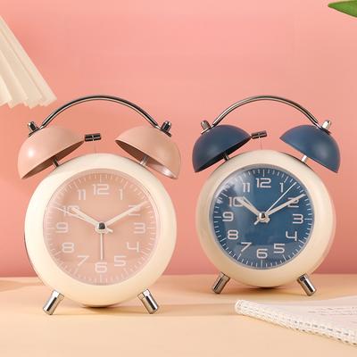 New Simple Bell Quartz Alarm Clock for Students and Students Silent Wake Up Artifact for Girls Plastic Cartoon