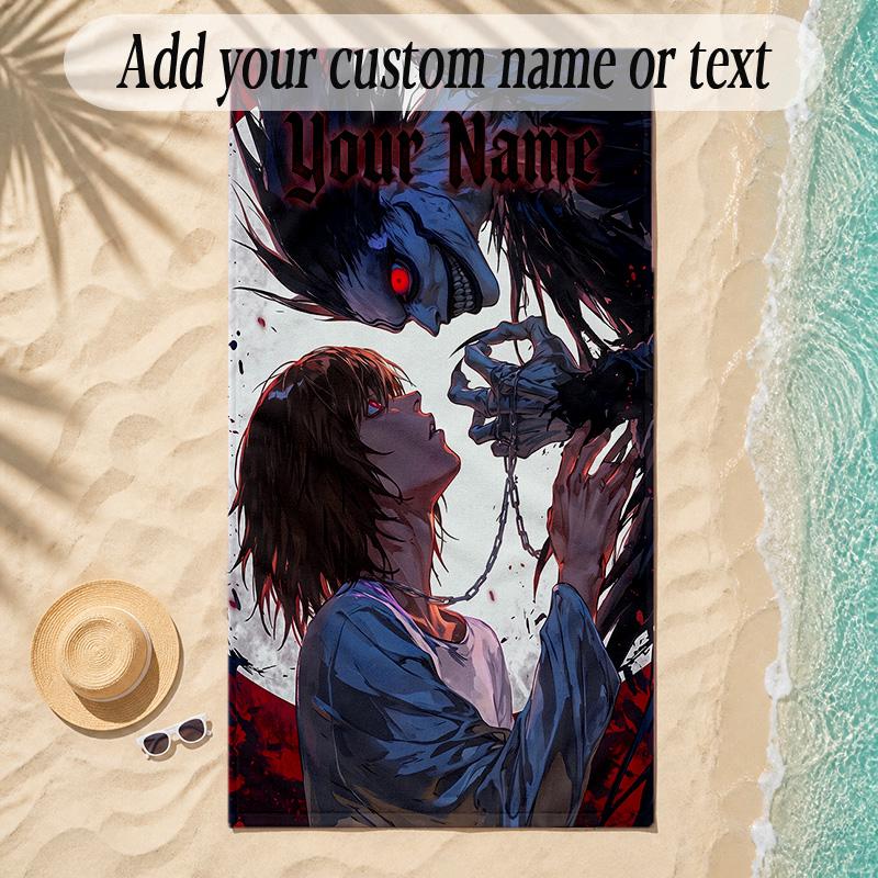 Beach TowelDeath Note Custom Name Text Personalized Soft Towel for Beach Pool Indoor Home Decor Gift