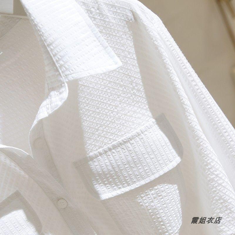 Women Autumn Textured Pocket Shirt