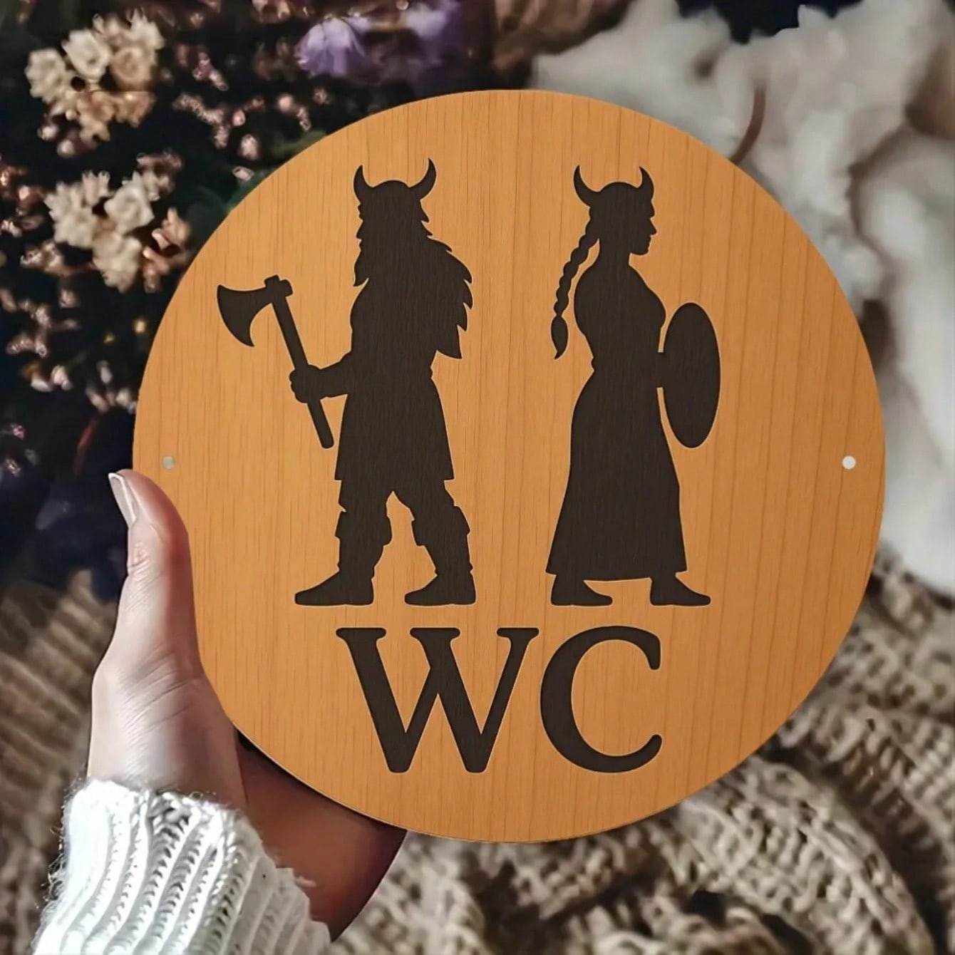 Metal Wall Art Humorous Bathroom Toilet Sign Durable Themed Gift Home Decor