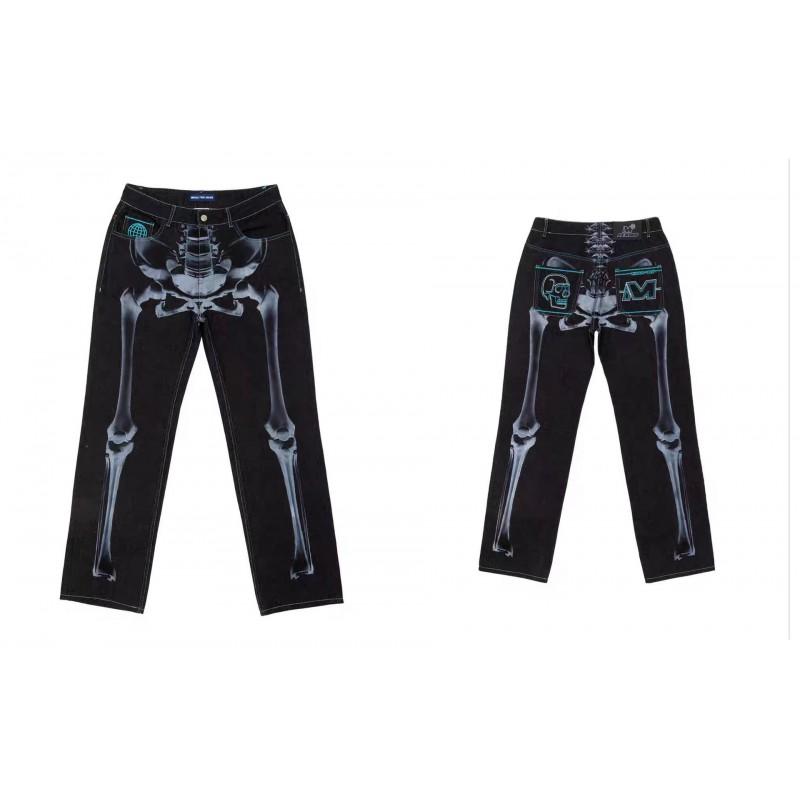 Mens Hip Hop Streetwear Wide Leg Jeans Casual Fall Youth