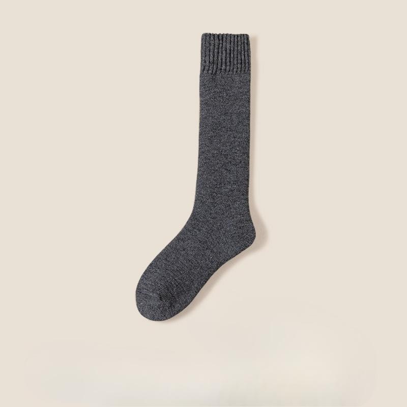 Chaussettes hautes en cachemire pour femmes, Chaussettes longues en laine d'automne et d'hiver, Épaissies avec du cachemire, Chaussettes de nuit confortables et chaudes