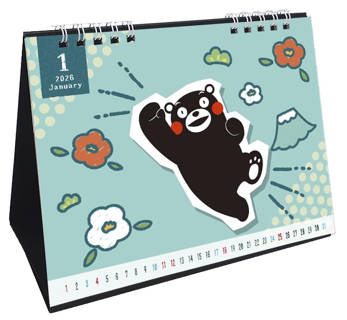 Kumamon Desk Calendar 2026 January Start