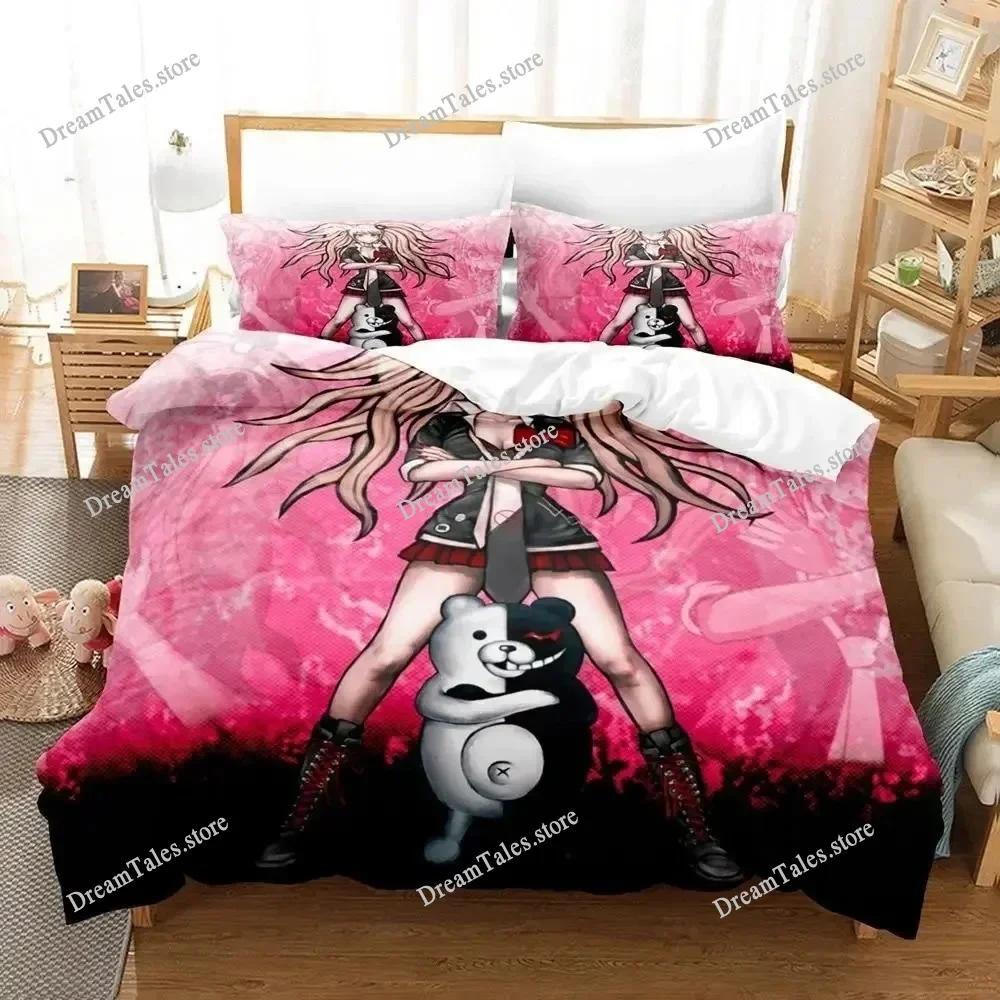 3D Printed Anime Danganronpa Bedding Set Boys Girls Twin Queen Size Duvet Cover Pillowcase Bed Kids Adult Home Textileextile741