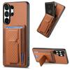 Luxury Carbon Fiber Pattern Vertical Card Solt Holder Wallet Leather Case For Samsung S25 Ultra S24 Plus S23 A17 A07 Stand Cover