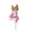 Gold Pink Bow Number Candles Birthday Candle Cake Decoration Digital 0-9 Cake Topper Decor Baby Shower Anniversary Day Decor