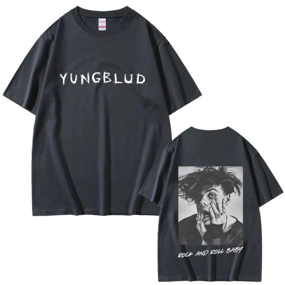 Singer Yungblud Portrait Graphic TShirt Unisex Casual Retro Street Style Mens Fashion Gothic TShirt Mens Soft Cotton TShirt