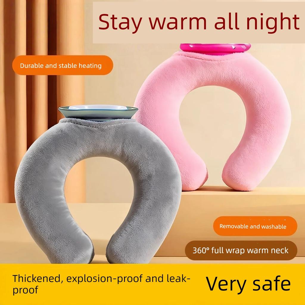 New Small U-Shaped Hanging Neck Water-Filled Hot Water Bag, Specialized U-Shaped Hot Water Bag for Cervical Spine, Hot Compress for Neck, Cooling Hot