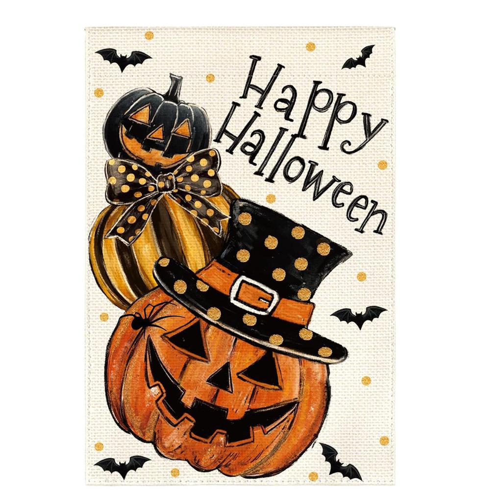 Pumpkin Halloween Garden Flag - Seasonal Decorative Yard Bunting
