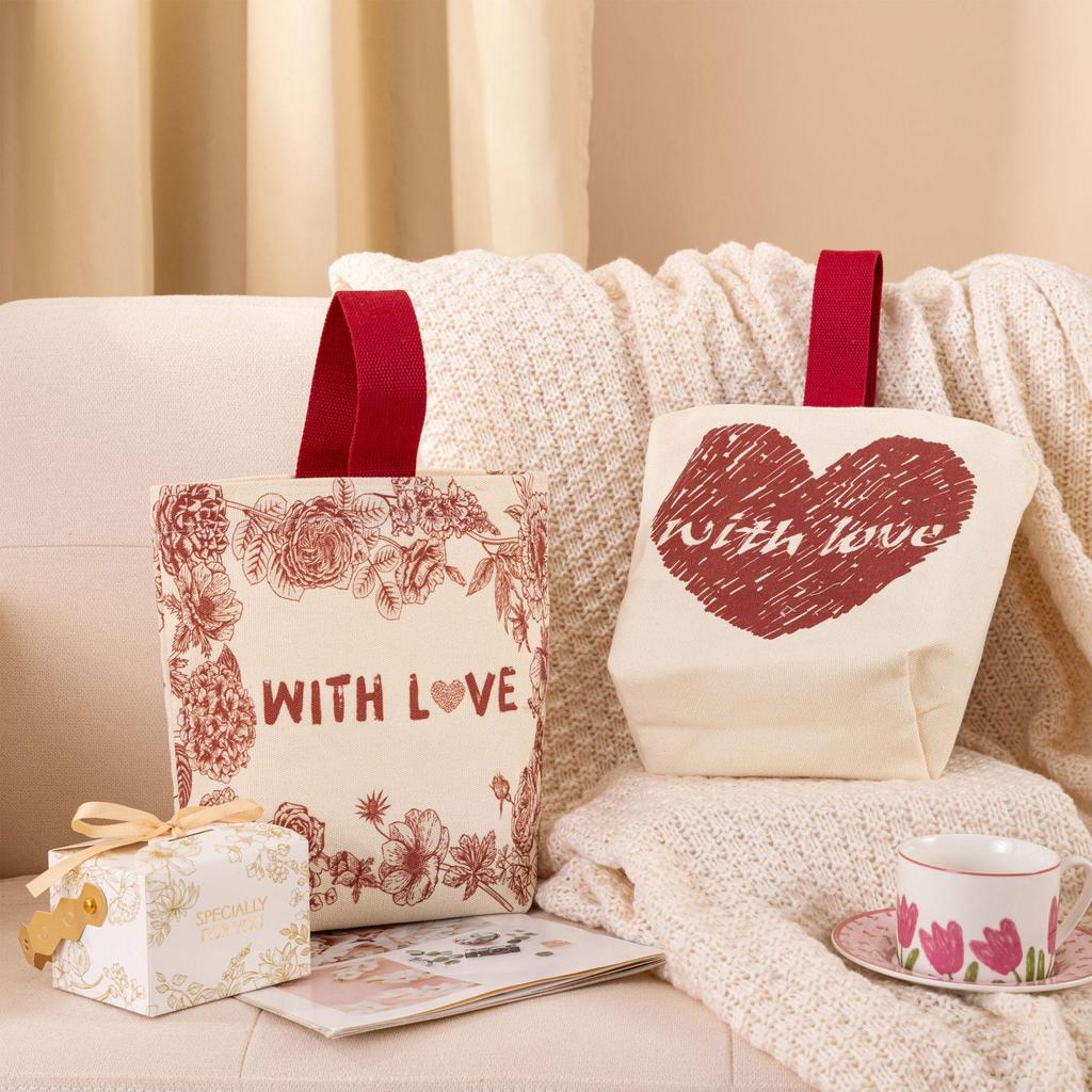 Bolsa de Lona para Dulces de Boda Amorosa, Sencilla y Linda - Perfecta para el Uso Diario y Recuerdos Memorables