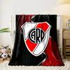 Diagonal Red and White Shield with "CARP" On Striped and Textured Background. for All Seasons Blanket Lunch Break Throw Gift