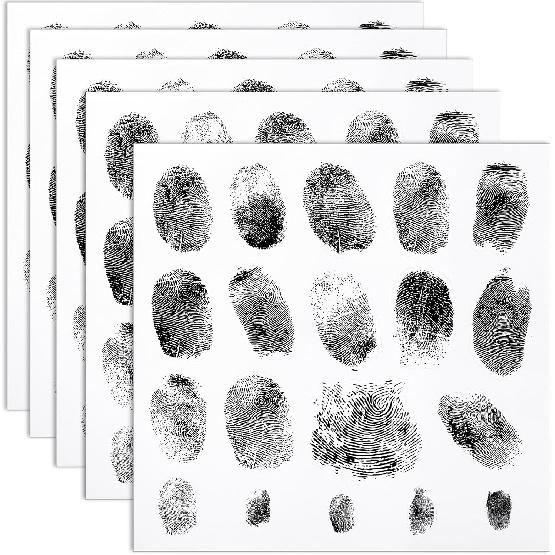 5 Pcs Stickers for Crime Scene Decorations Clear Fingerprint Label Gifts for Murders Mystery Party Detective Spy Themed Party Decoration Favors Home Fingerprints