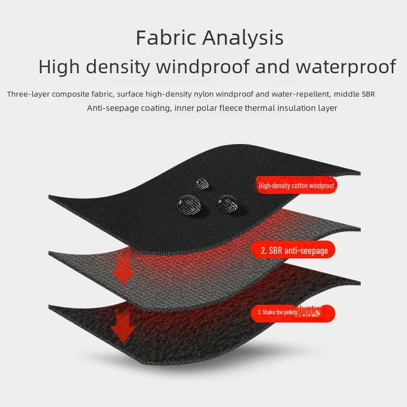 Men's Winter Cycling Gloves: Windproof, Touchscreen, Two-Finger Design, Zipper, Velvet-Lined, Ideal for Outdoor Use