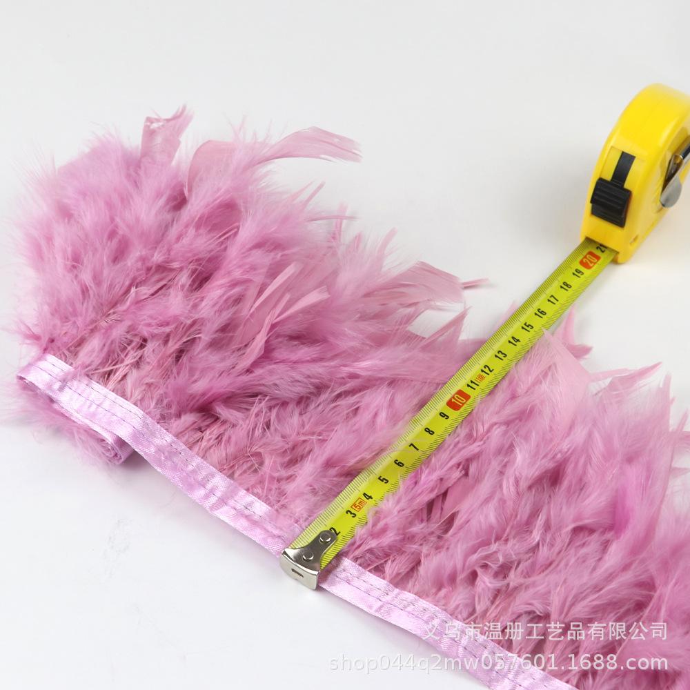 Turkey Feather Cloth Edge Diy Car Doll Decorative Material Fire Lace Dress Skirt 1M/Bag