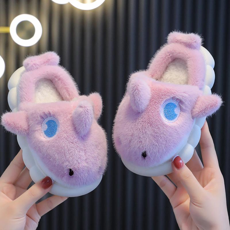 Children's Winter Cute Shark Warm Cotton Slippers