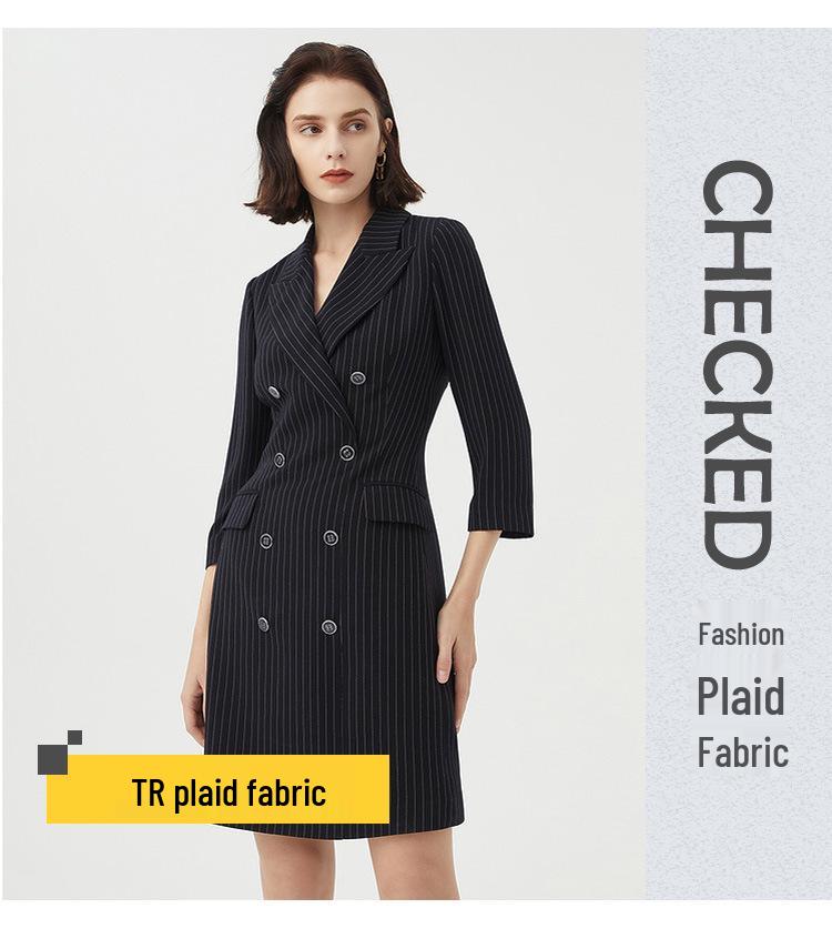Twill Garngefärbt Arbeitskleidung Streifenstoff - Lässige Uniformhosen & Anzugrock