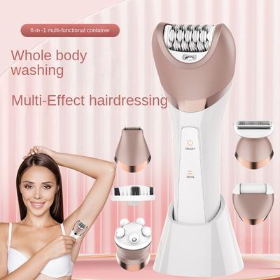 Barbeador elétrico feminino 6 em 1 à prova d'água USB recarregável multifuncional