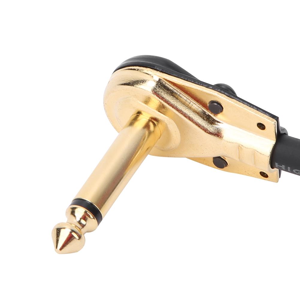 Gitarrenpedalkabel Schwarz Golden Winkelstecker Musikinstrumentenzubehör 33cm Länge