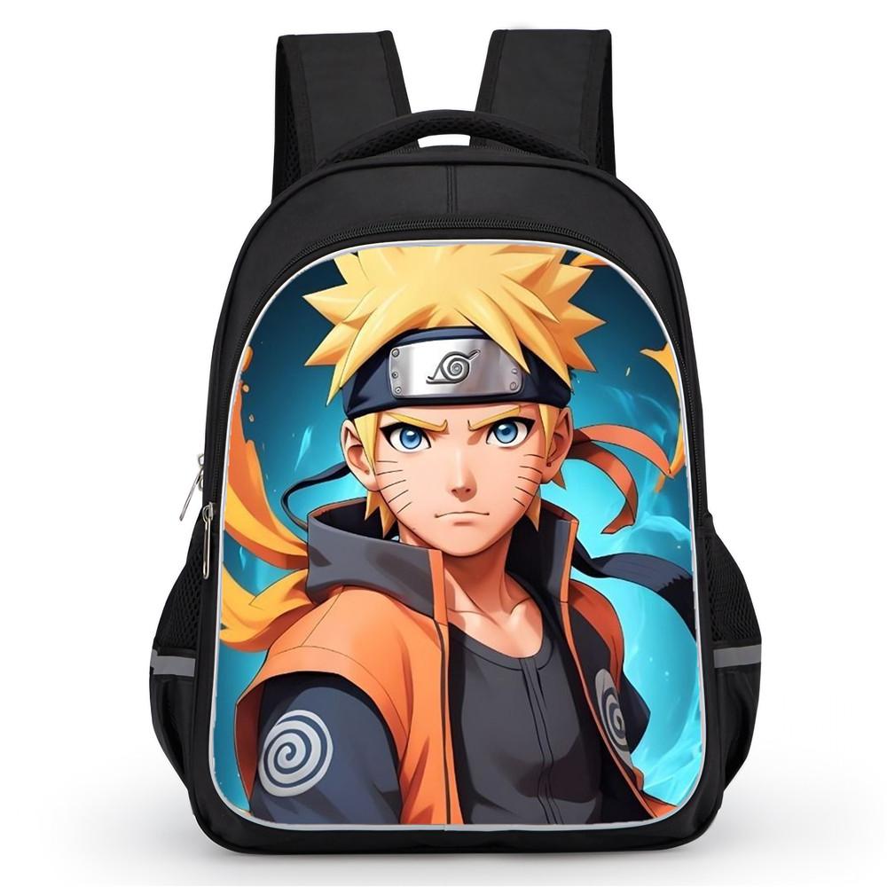 Kids School Backpack 16 Inch NARUTO Cartoon Design Lightweight Durable Dual Zipper Pockets For Boys and Girls Age 5-10 Years Old