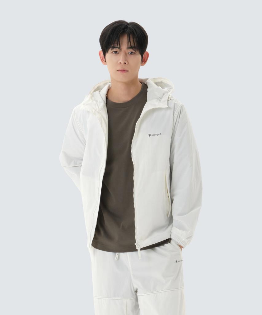 Snowpeak Apparel Lightweight Taslan Windstopper Hooded Windbreaker (S26Smpjk02) Off White