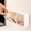 Wall Mounted Storage Box Dustproof Storage Cabinet Bathroom Cotton Swab Container Cosmetics Makeup Box Stationery Organizer Box