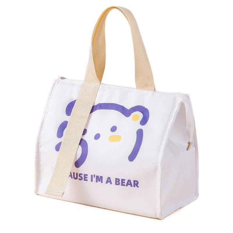 Portable Cartoon Lunch Bags for Office Students Convenient Thermal Insulation Lunchbox Bag Fresh Cooler Pouch Food Bento Contain