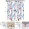 1pc Blue Pink Butterfly & Floral Watercolor Shower Curtain - Soft Pastel Design, Elegant Bathroom Decor for Bathtub