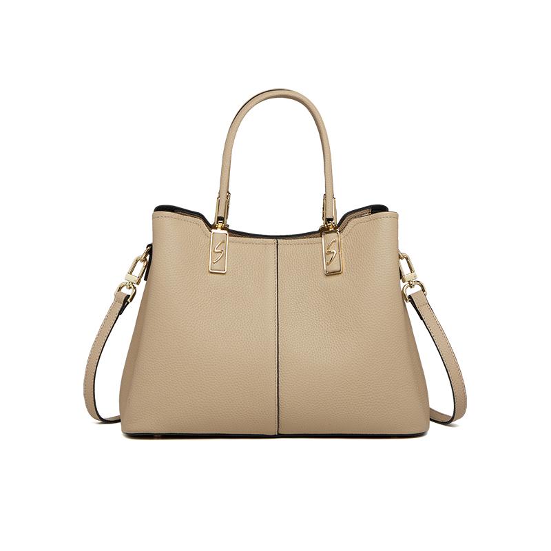 Chinese style cowhide leather bag single shoulder women's business bags high end black