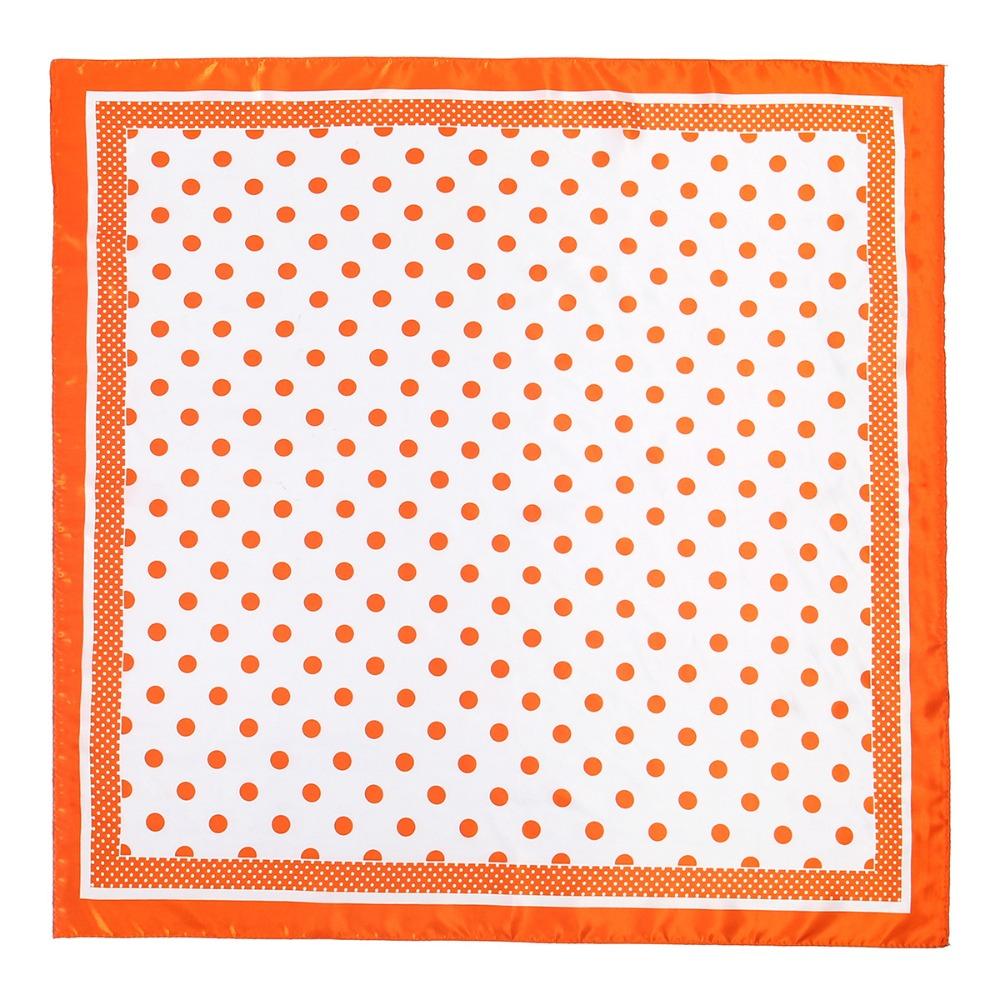 

Satin Female Neck Scarf Polka Dot Printed Head Band Retro Women Hair Scarves оранжевый