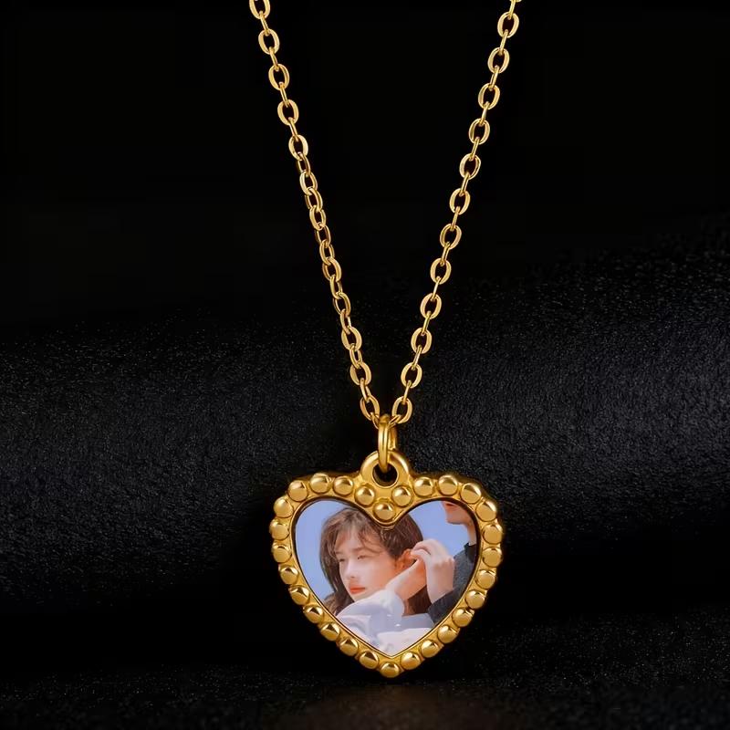 Custom Image Heart Locket Necklace For Women Stainless Steel Personalized Secret Romantic Anniversary Lover Jewelry Mama Gifts