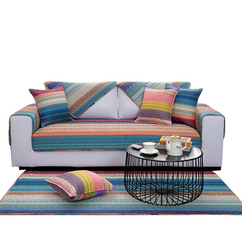 Four Seasons Twill Cotton Non-Slip Sofa Cushion Simple and Modern Fabric Craft Cushion Non-Slip Sofa Cover Cover