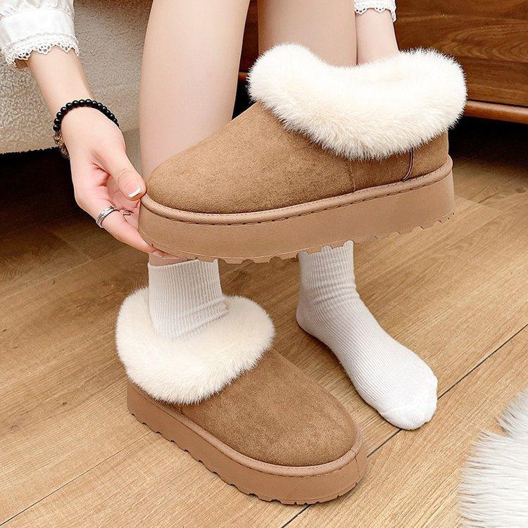 Thick-soled velvet thickened snow boots women's 2025 new winter Sangpo Village warm fluffy shoes Northeast cotton shoes